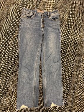 Just USA Medium Blue High-Rise Straight Leg Jean Capris